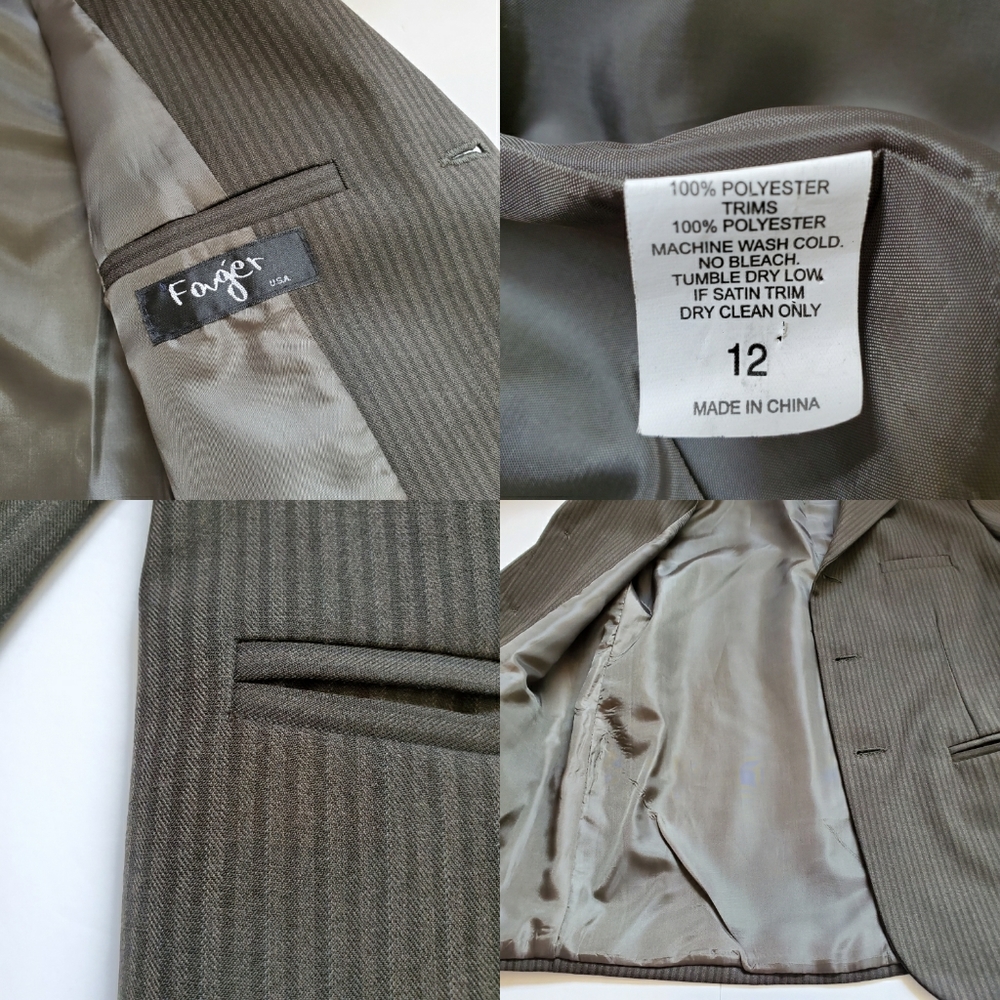 Pinstripe Blazer Jacket Shacket Coat size Boys 12 - Picture 8 of 8